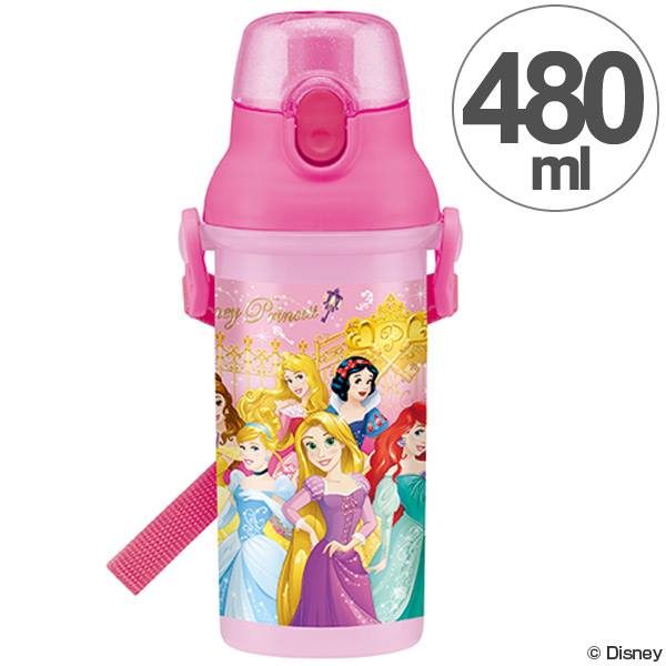 H2183 กระติกน้ำยกดื่ม มีสายสะพาย Disney Princess จากญี่ปุ่น ของแท้ พร้อมส่ง