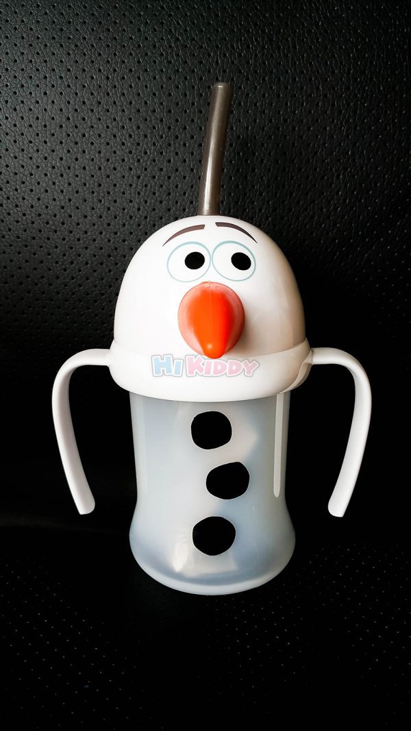 H2117 ขวดน้ำหัดดูด หลอดนิ่ม Frozen: Olaf Cup with Straw for Kids ของแท้ พร้อมส่ง