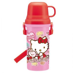 H2188 กระติกน้ำยกดื่ม พร้อมฝาแก้วน้ำ มีสายสะพาย Hello Kitty