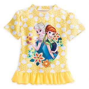 H1314 ชุดว่ายน้ำเด็ก Anna and Elsa Rash Guard Swimsuit for Girls ของแท้ พร้อมส่ง