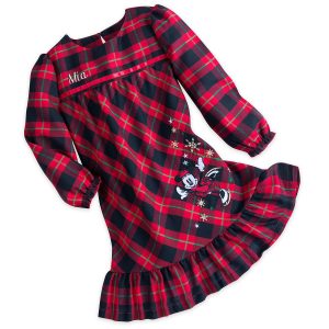 H1181 ชุดนอนเด็ก Disney: Minnie Mouse Holiday Plaid Nightshirt for Girls